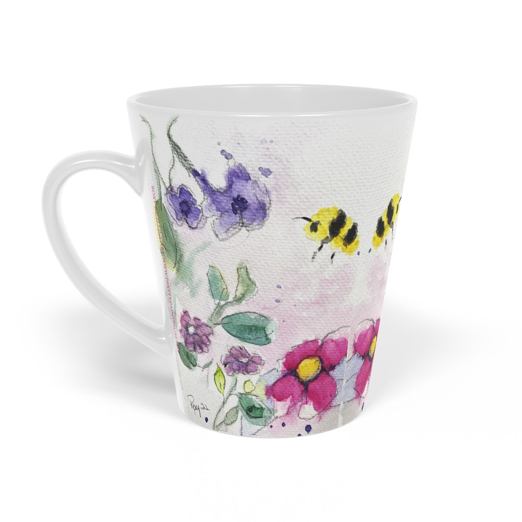 Fat Fluffy Bumble Bee   Latte Mug, 12oz