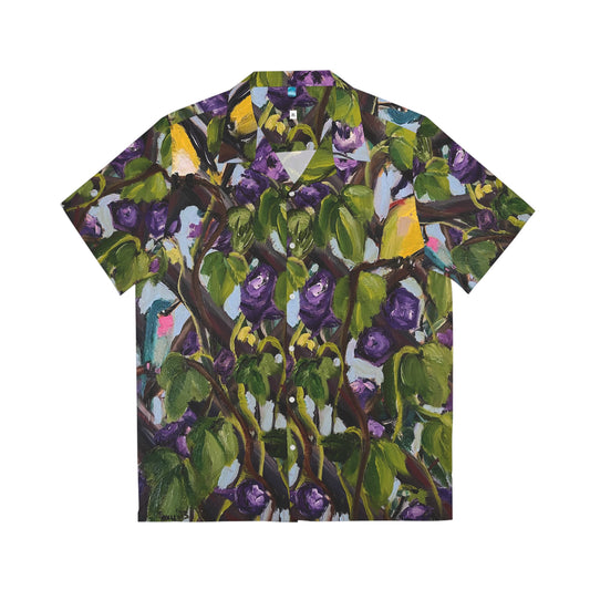 Oiseaux sur la chemise hawaïenne pour hommes en treillis