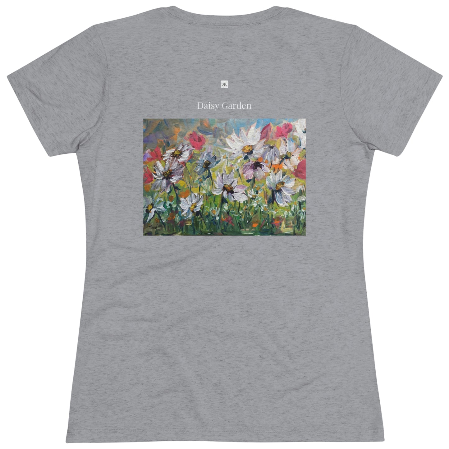 Daisy Garden (image on back) Women's fitted Triblend Tee  tee shirt