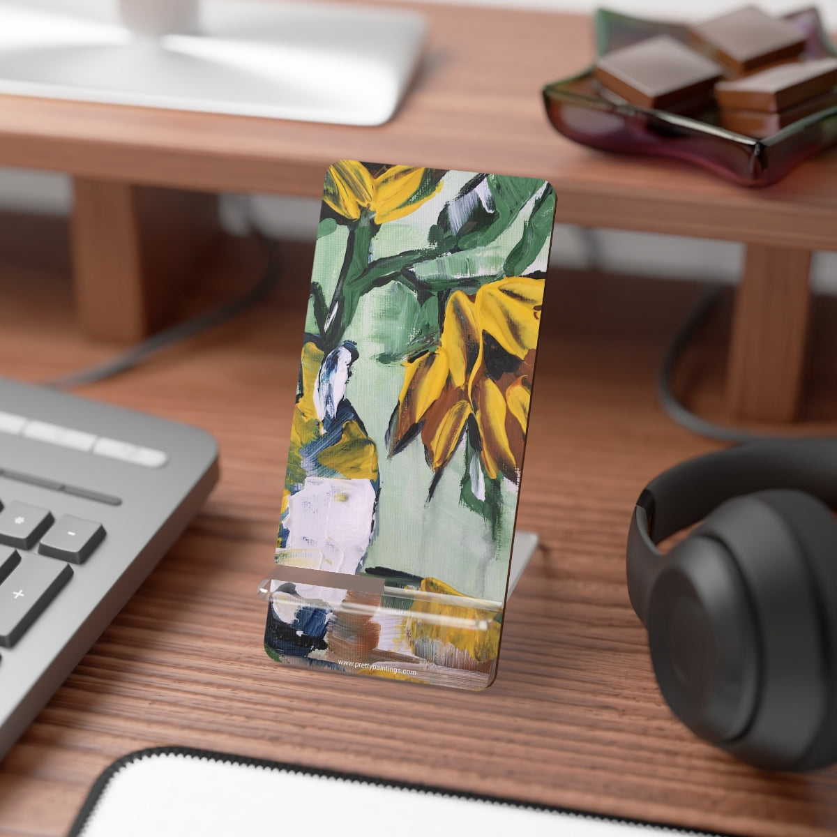 Sunflowers in a White Vase Phone Stand