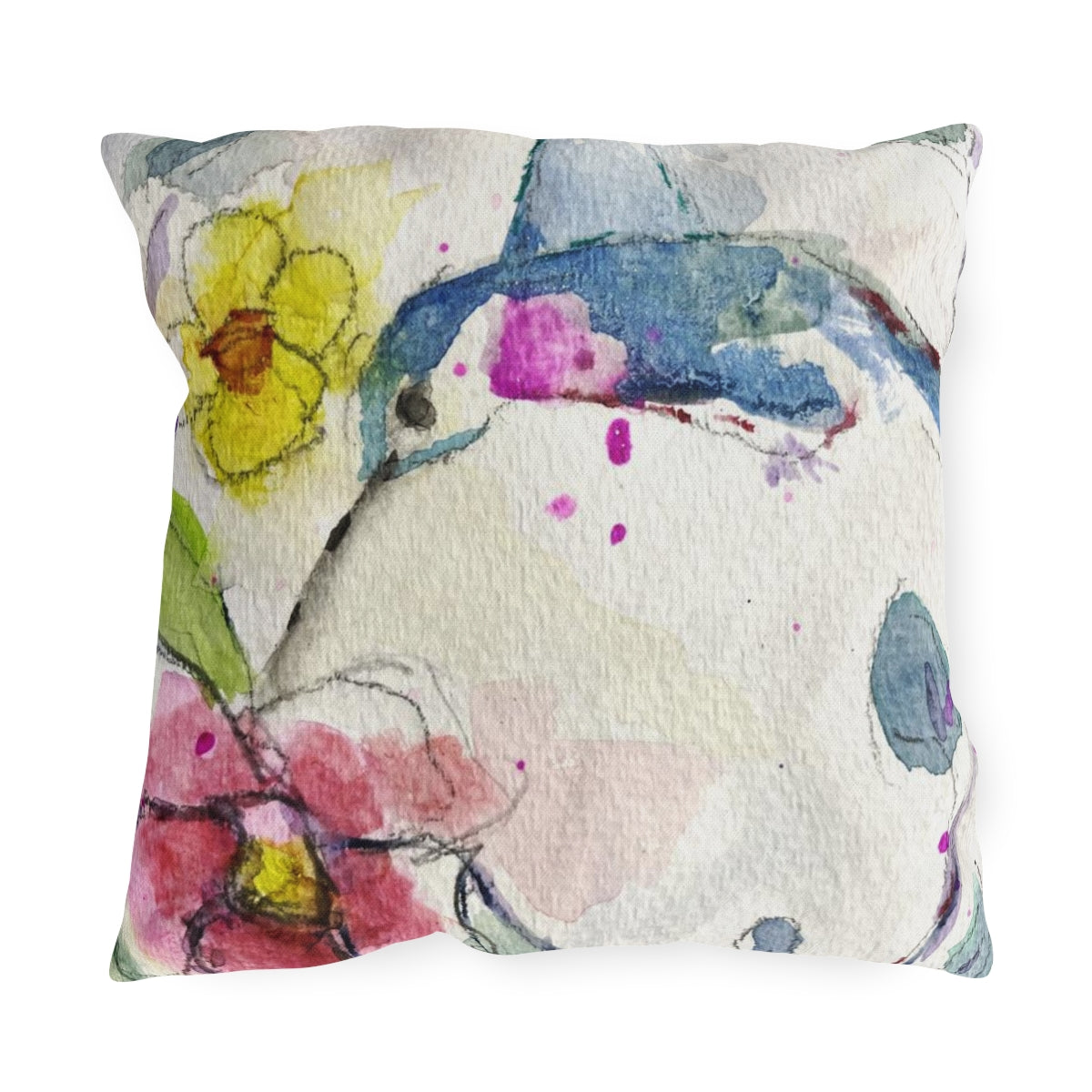 Magical Floating Hummingbird Outdoor Pillows