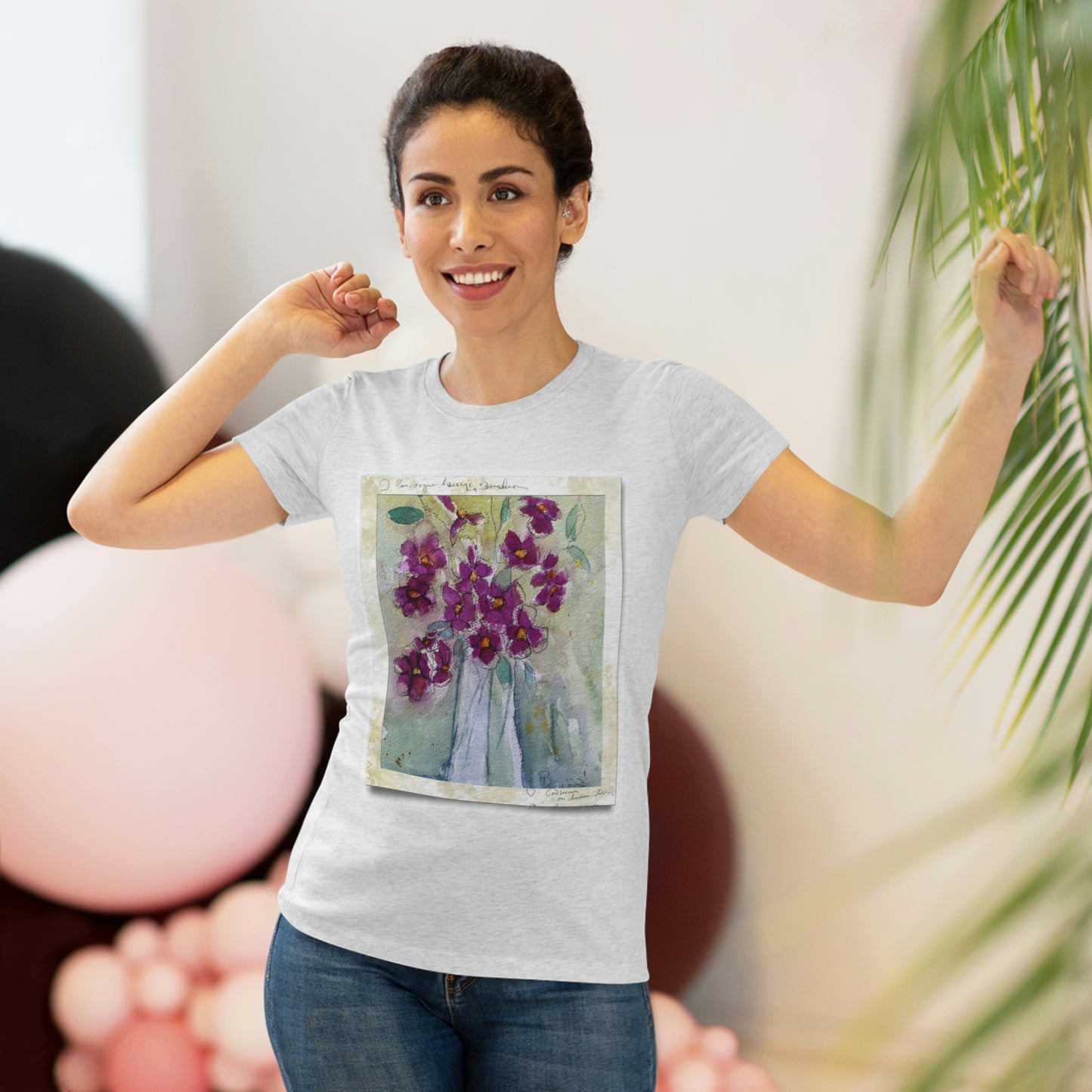 Tee-shirt Triblend Tee ajusté pour femmes Pink Wildflowers