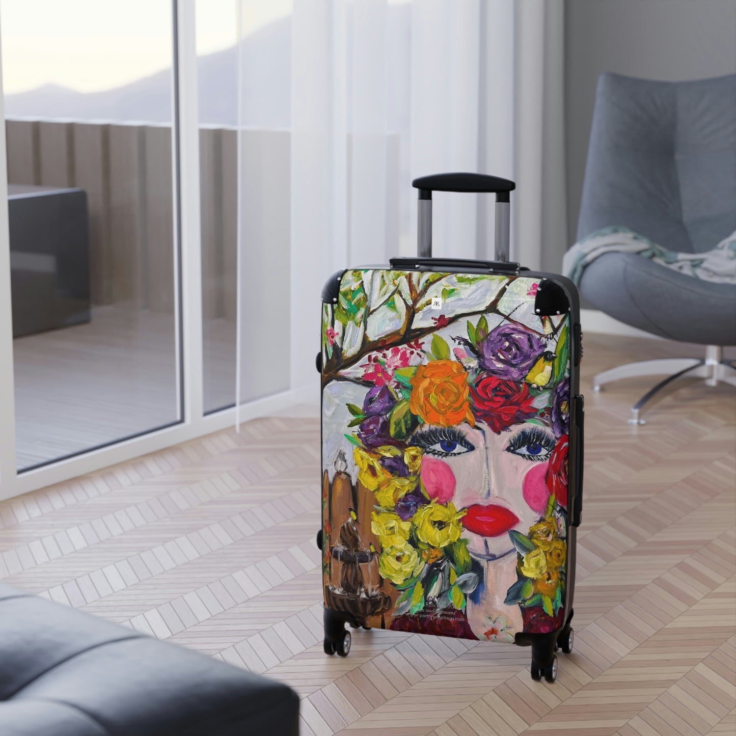 Birds and Blossoms Carry on Suitcase (+ two sizes)