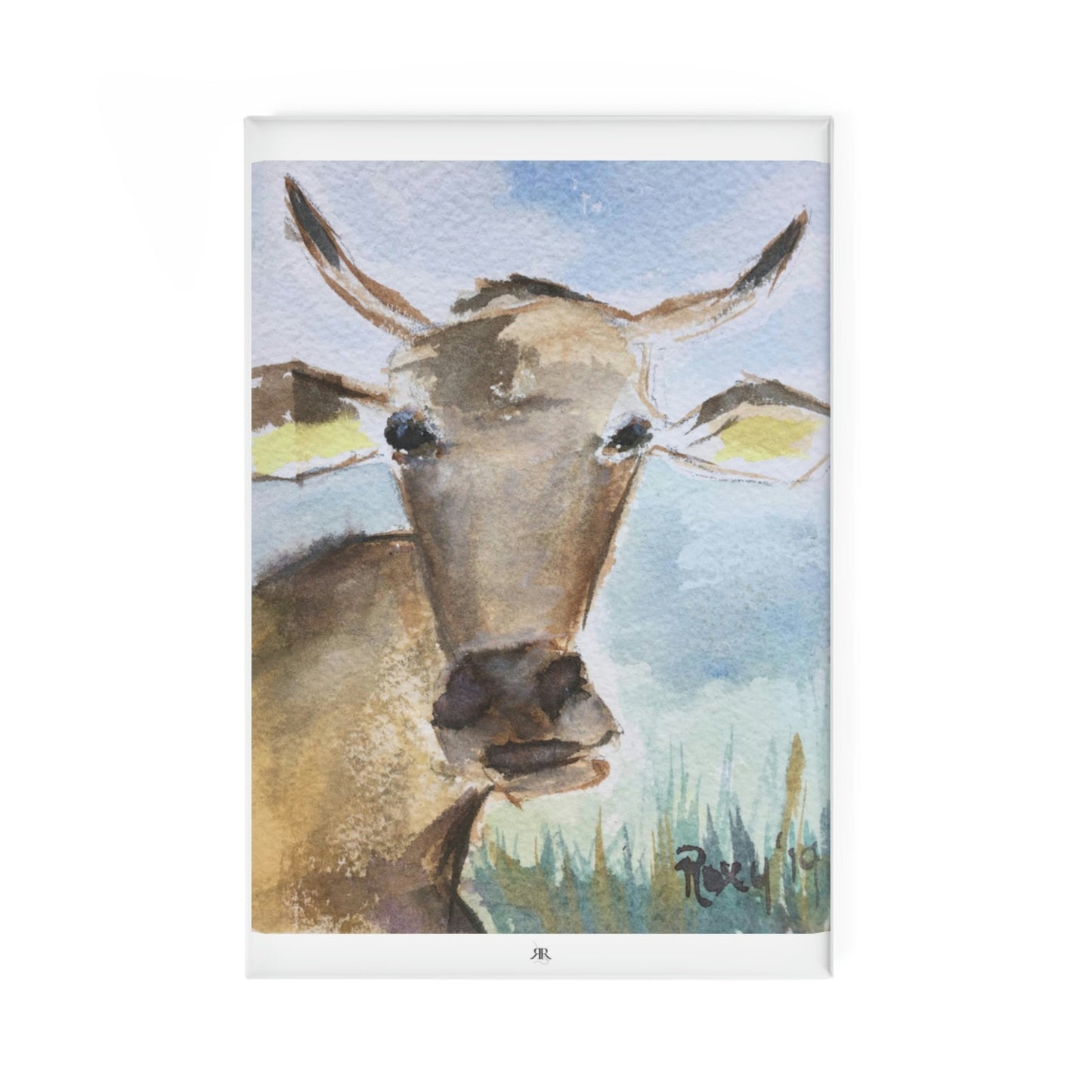 Aimant bouton « Sunshine » adorable vache, rectangle