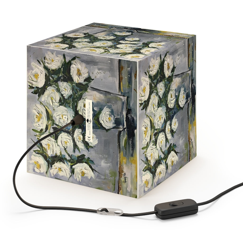 Shabby Gardenias Cube Lamp