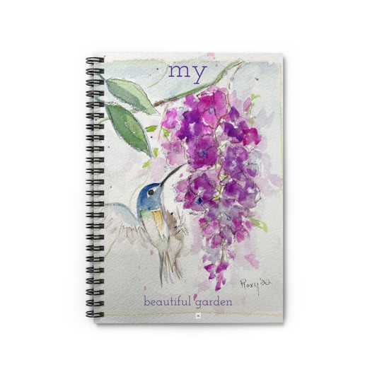My Beautiful Garden Hummingbird & Wisteria Spiral Notebook