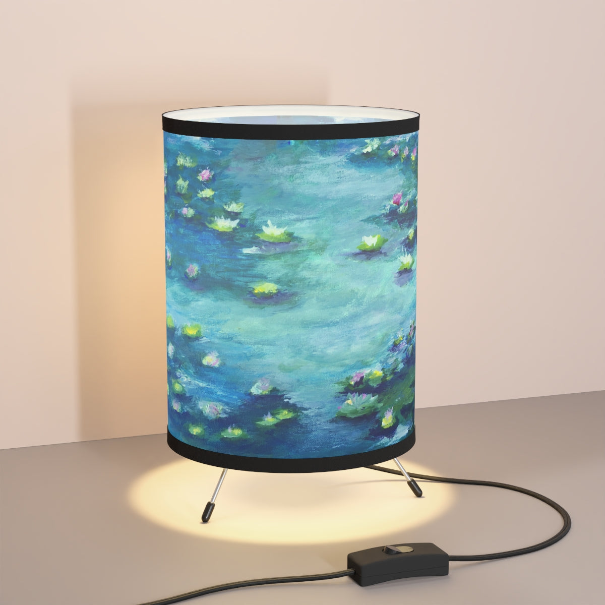 Water Lilies  Tripod Lamp