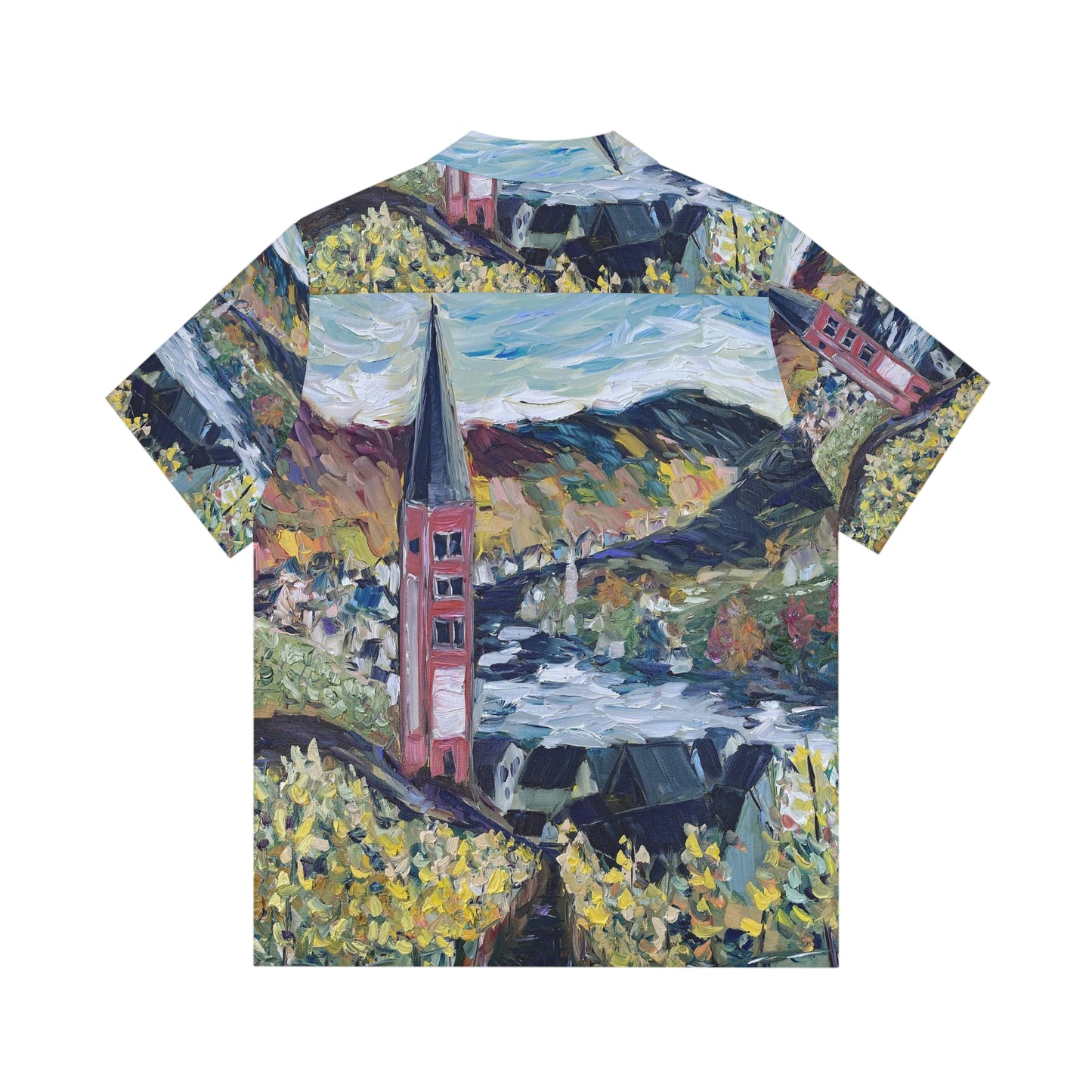 Merl Vineyard Original Oil Painting Men's Hawaiian Shirt