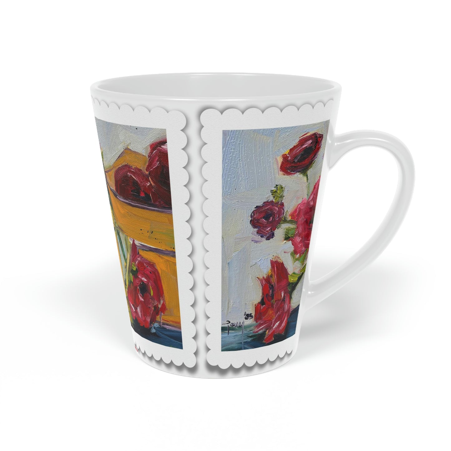 Ranunculas & Pomegranates  Latte Mug, 12oz