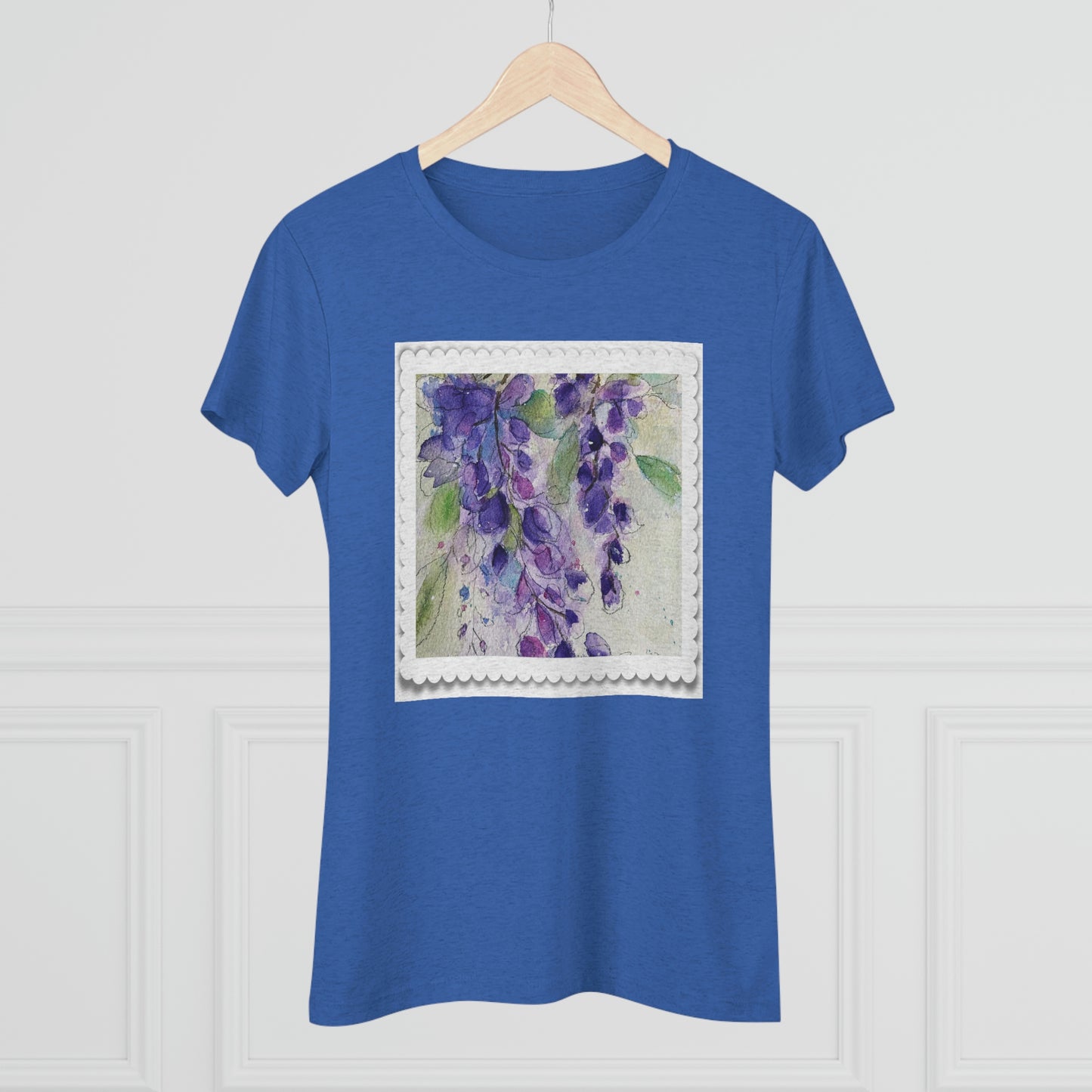 Wisteria Loose Floral Watercolor Women's fitted Triblend Tee  tee shirt