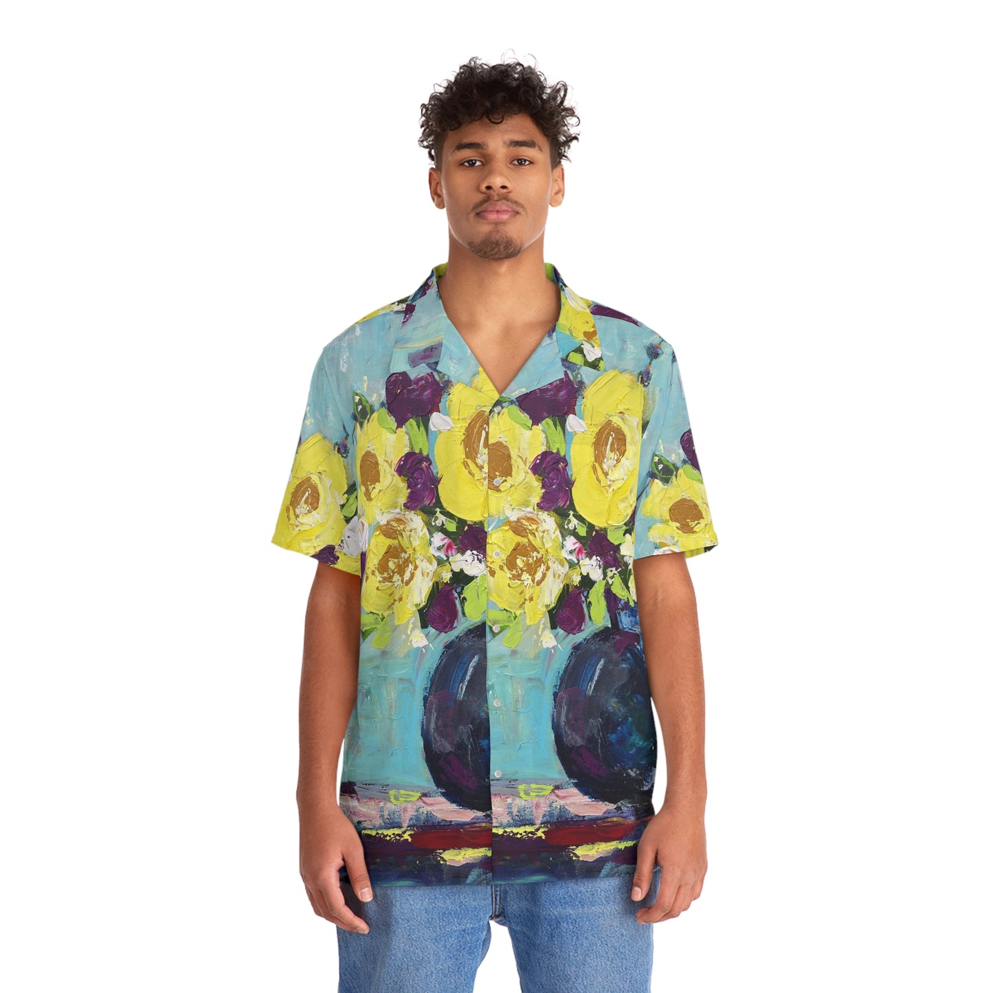 Aurea Explosion (gardénias jaunes) Chemise hawaïenne pour hommes