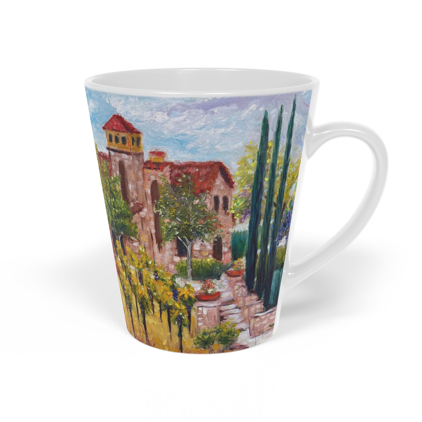 Temecula Latte Mug, 12oz featuring "Lorimar in Autumn"  Painting