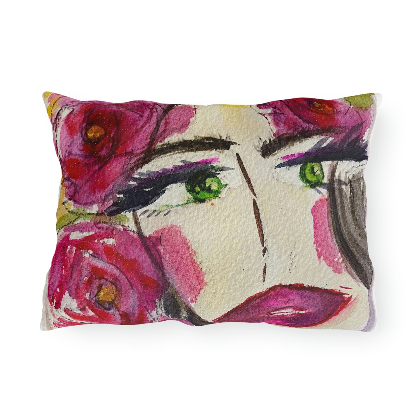 Pretty Brunette "Uh-huh"  Outdoor Pillows