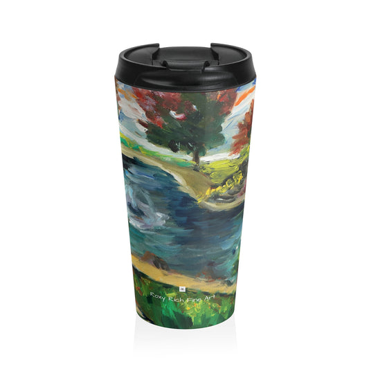 Taza de viaje de acero inoxidable con estanque de patos de Temecula