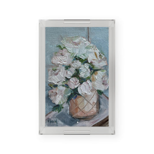 Peonies Acrylic Serving Tray