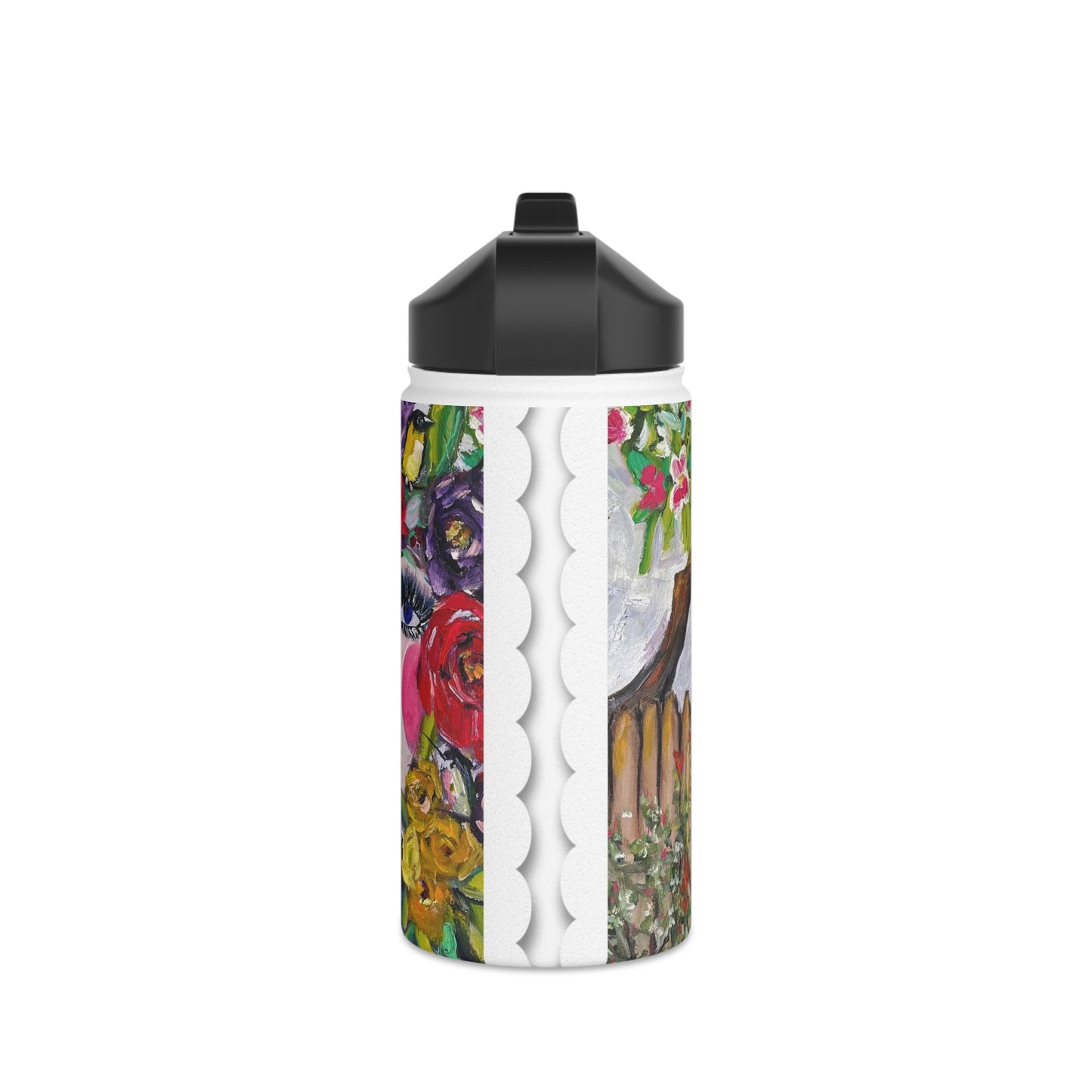 Birds and Blossoms Stainless Steel Water Bottle, Standard Lid