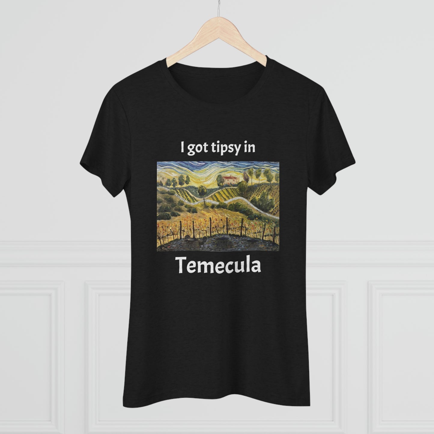 I got tipsy in Temecula Women's fitted Triblend Tee Temecula tee shirt souvenir "Sunset at the Villa" GBV Winery