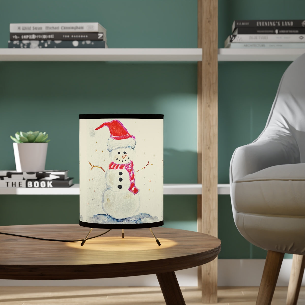 Happy Snowman Tripod Lamp