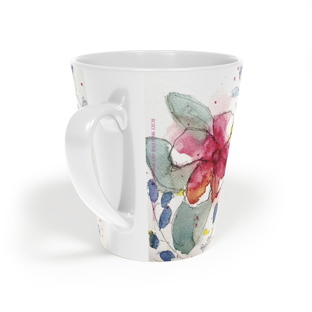 Hibiscus Flower Latte Mug, 12oz