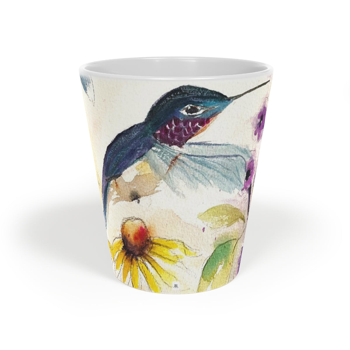 Happy Hummingbird Latte Mug, 12oz