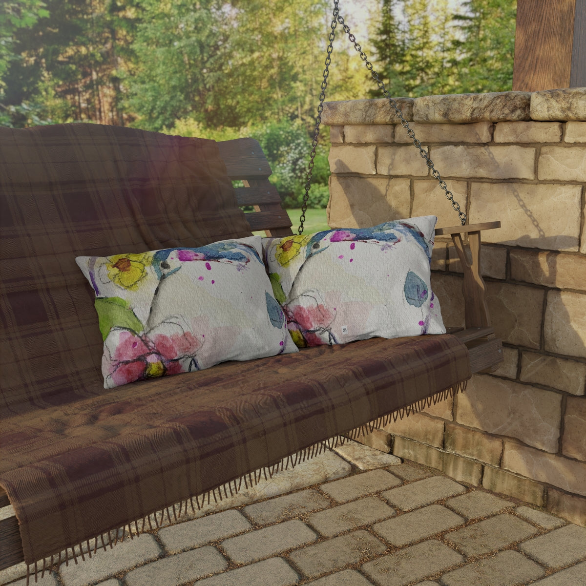 Magical Floating Hummingbird Outdoor Pillows