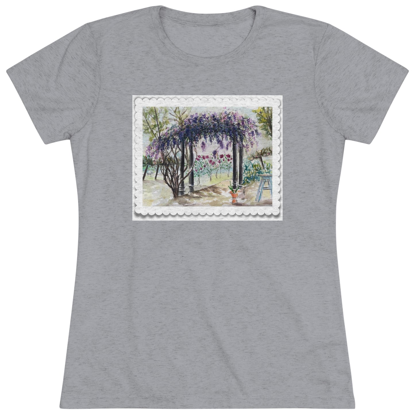 Wisteria at Somerset (Scalloped edge frame) Women's fitted Triblend Tee  tee shirt