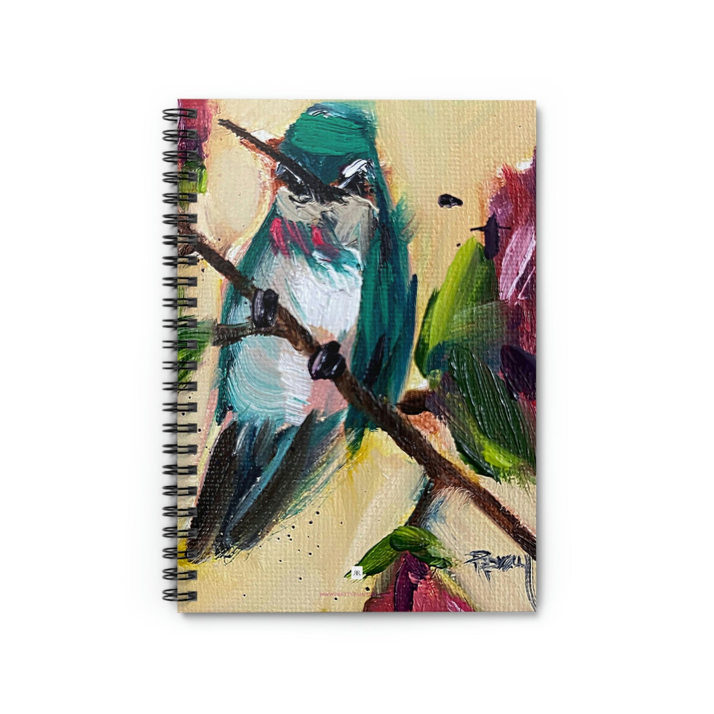 Hummingbird on a Rosebush Spiral Notebook
