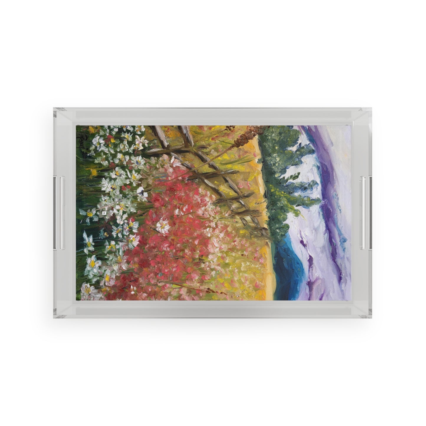 French Countryside Landscape  Acrylic Serving Tray