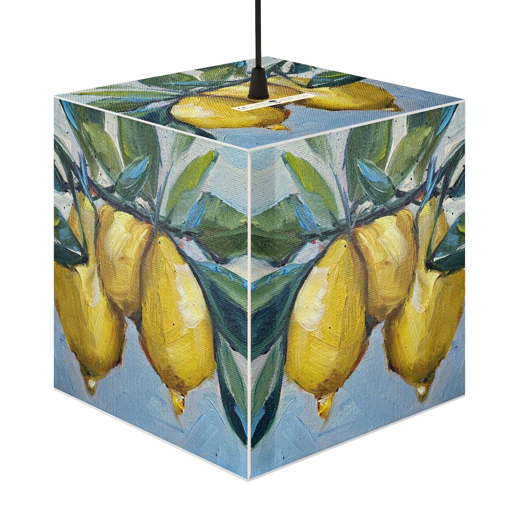Lemons on a Branch Cube Lamp
