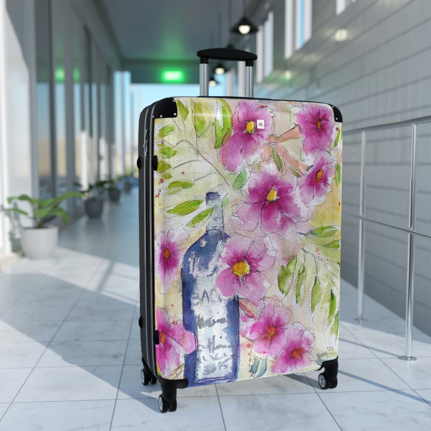 Bottle and Blooms Carry on Suitcase