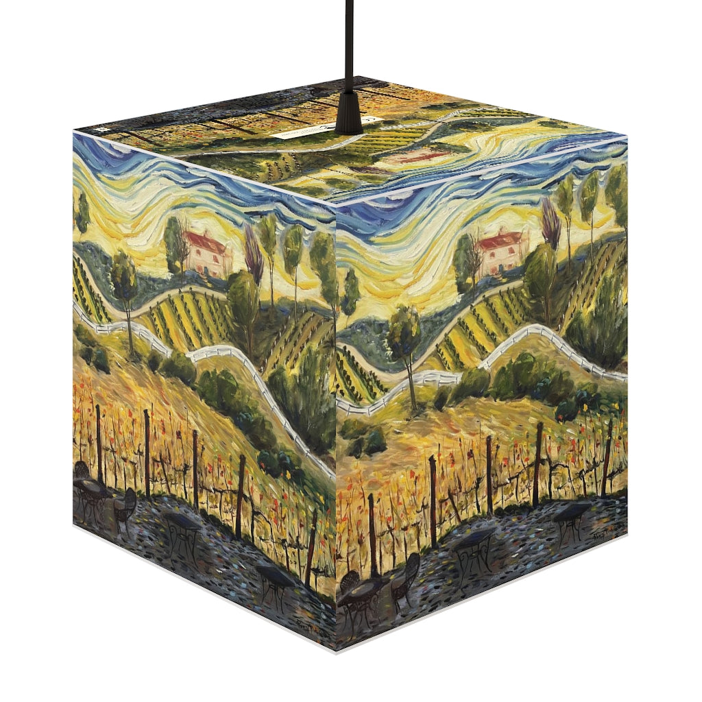"Sunset at the Villa" GBV Winery Cube Lamp