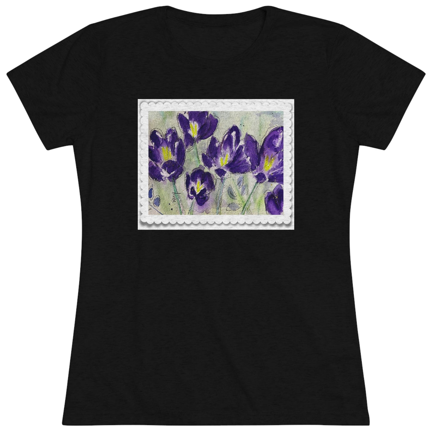 Crocuses Camiseta ajustada Triblend Tee para mujer