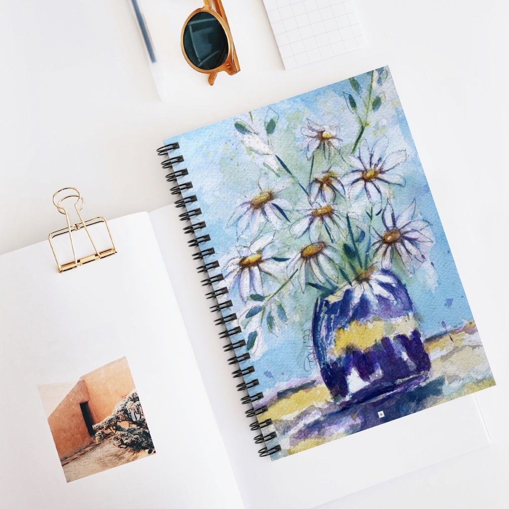 Floaty Daisies in a Purple Vase  Spiral Notebook