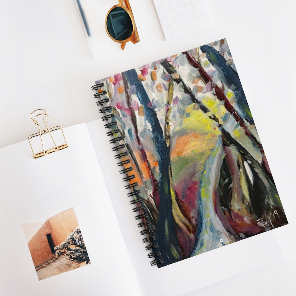 Abstract Cotswolds Countryside Autumn Lane Landscape  Spiral Notebook