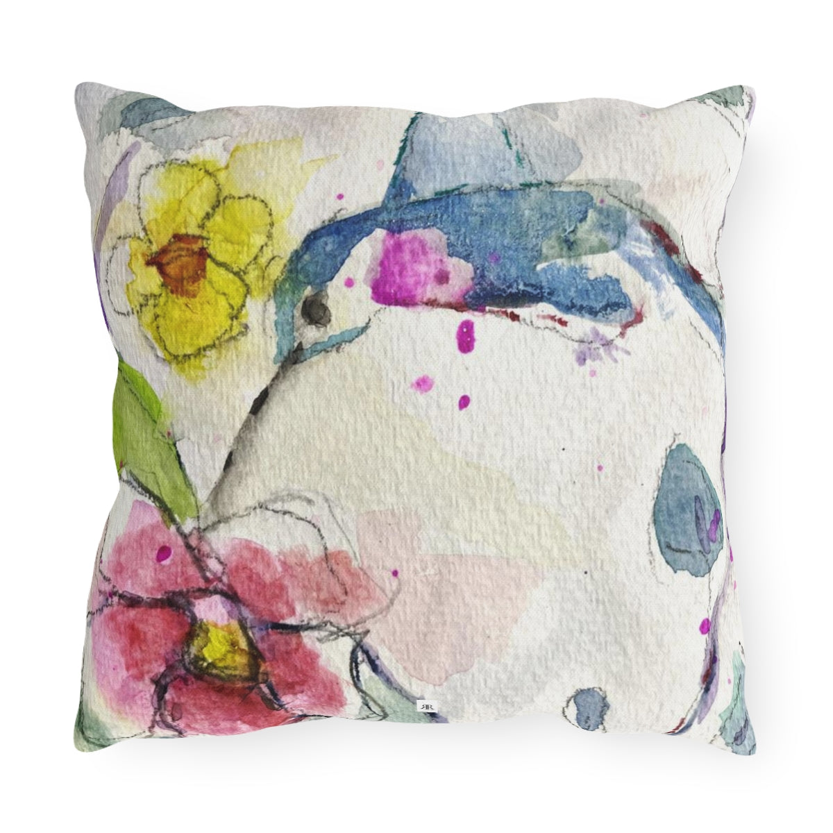 Magical Floating Hummingbird Outdoor Pillows