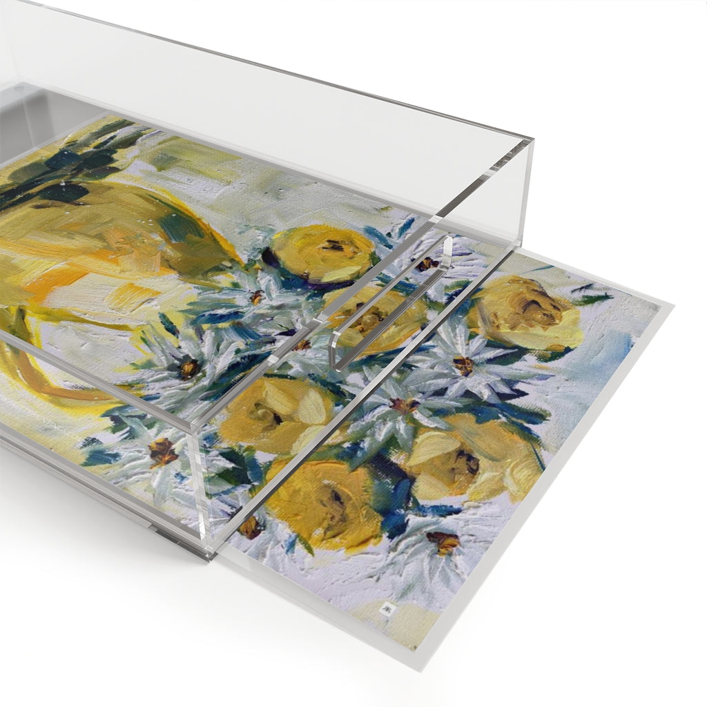 Daisies and Yellow Roses Acrylic Tray