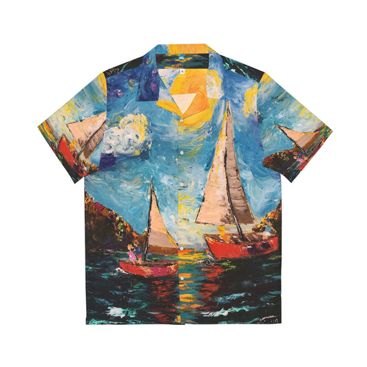 Sunny Sails Original Sailboats Men's Hawaiian Shirt