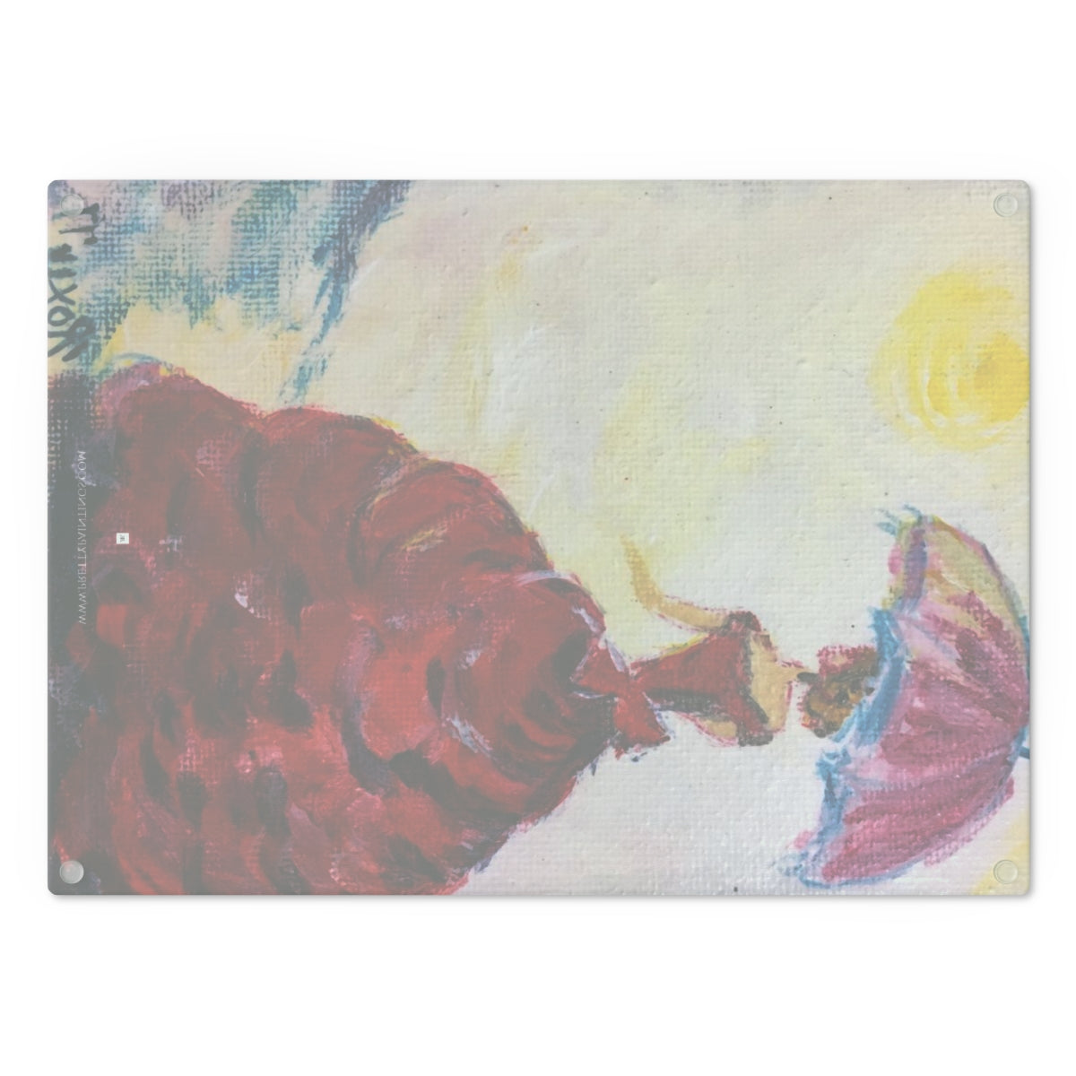 Elegant Lady with an Umbrella Glass Cutting Board