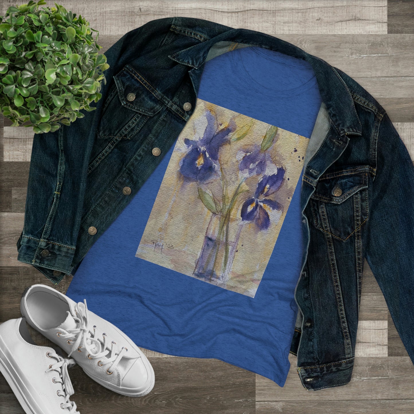 Purple Irises Women's fitted Triblend Tee  tee shirt