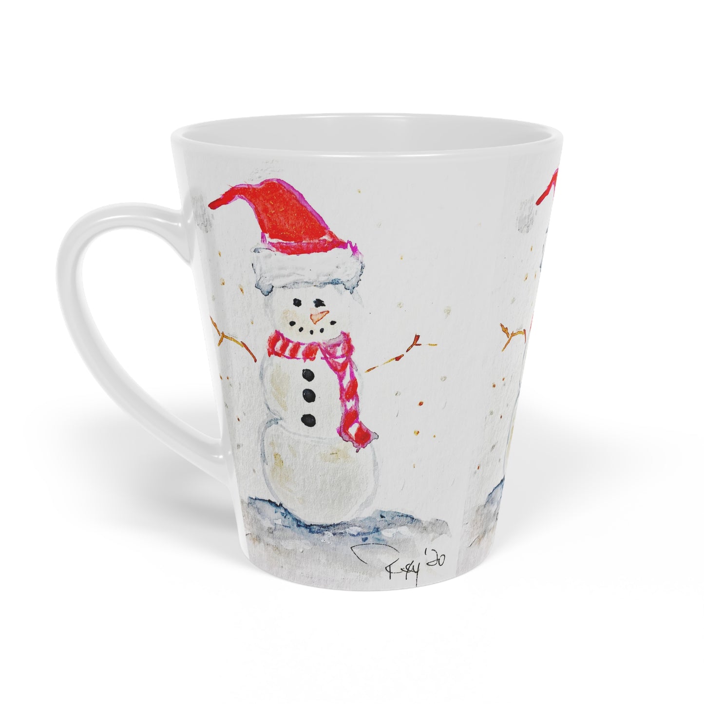 Snowman  Latte Mug, 12oz