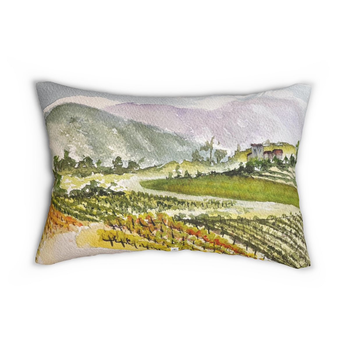 Road down from The Villa (GBV winery) Lumbar Pillow