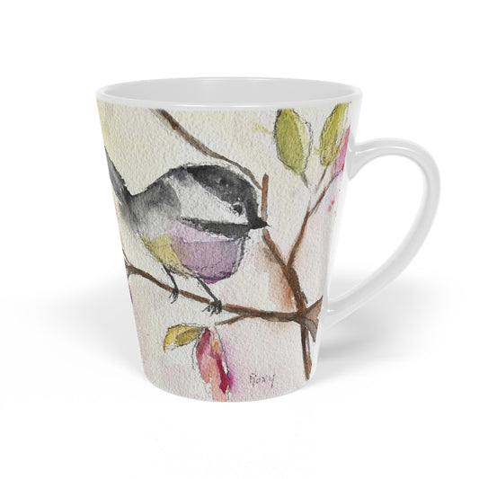Chickadee perched in a Tree  Latte Mug, 12oz