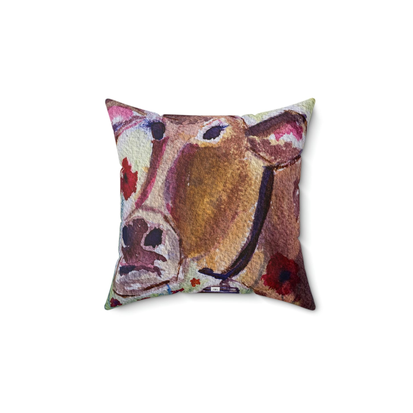 Belle Cow Indoor Spun Polyester Square Pillow