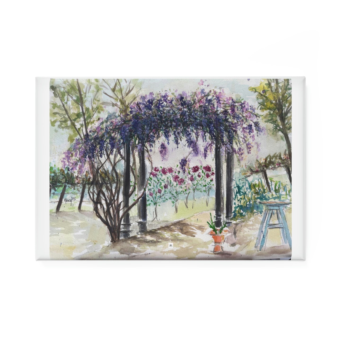 Aimant bouton Wisteria at Somerset, rectangulaire