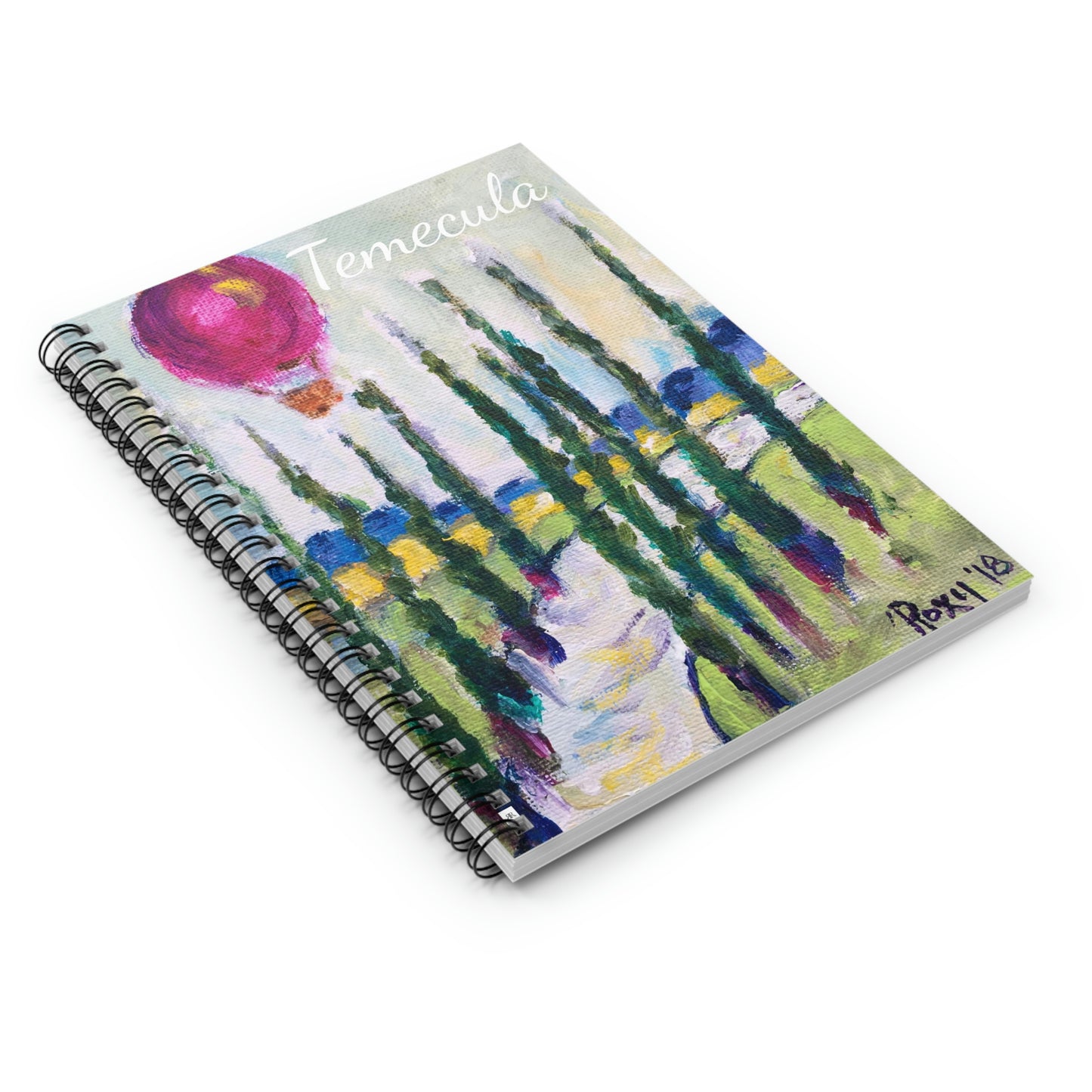 Wine Country with Balloon "Temecula" Spiral Notebook