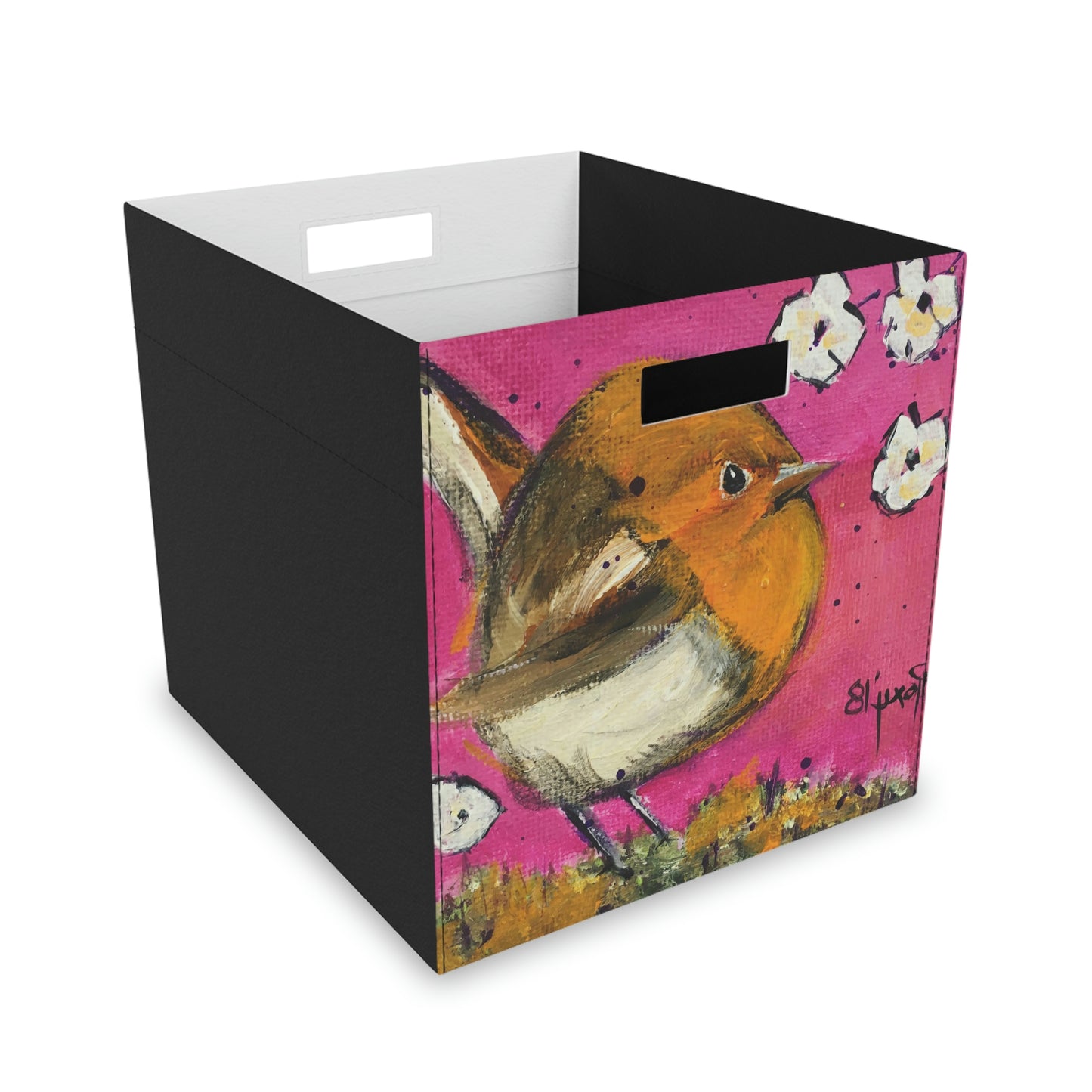 Whimsical Wren Bird Felt Storage Box