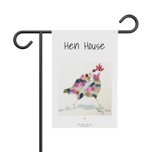 Hen House Whimsical Chicken  Garden or Chicken coup Banner
