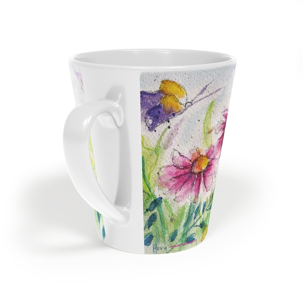 Tasse à café au lait Butterfly Garden, 12 oz