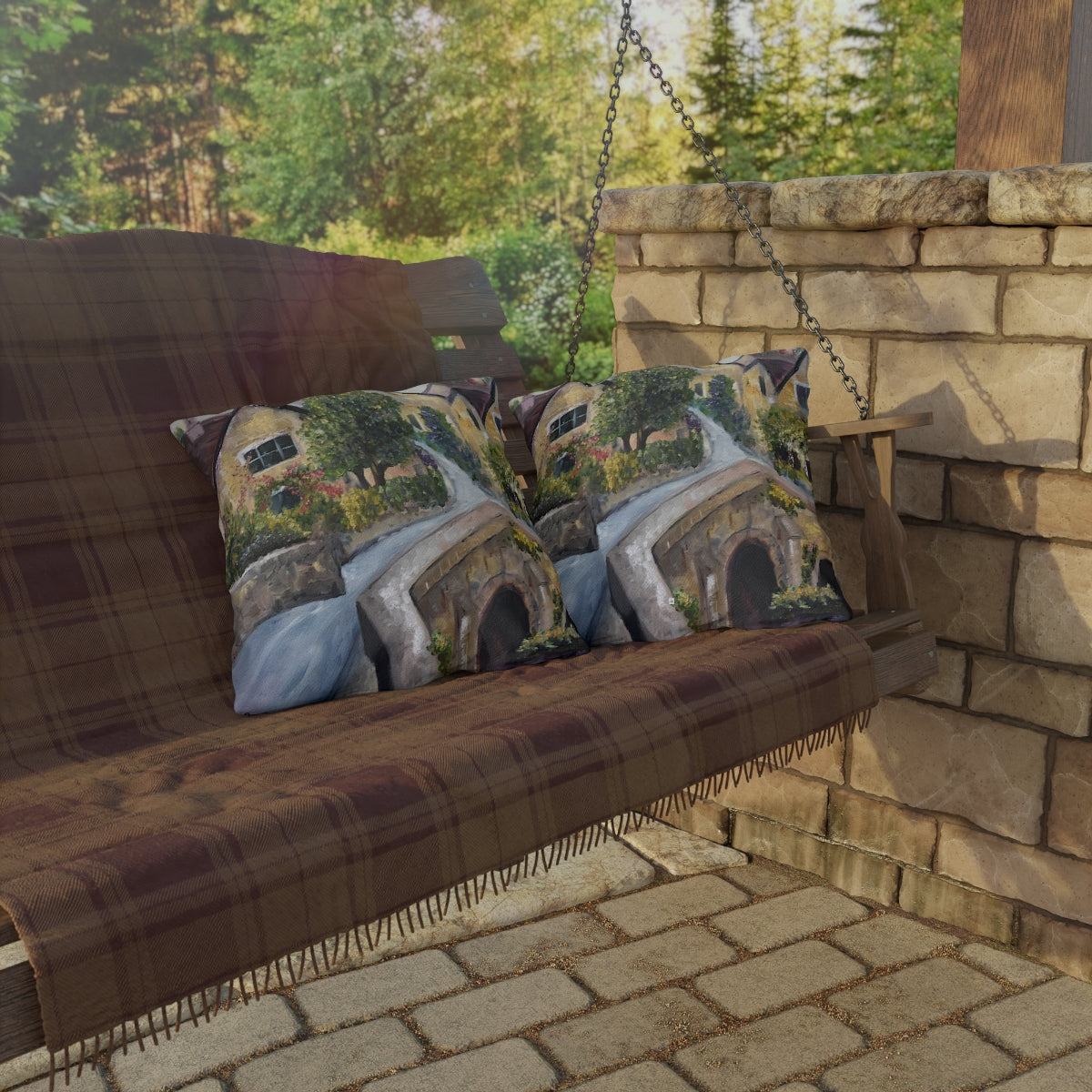 Castle Combe Cotswolds Outdoor Pillows