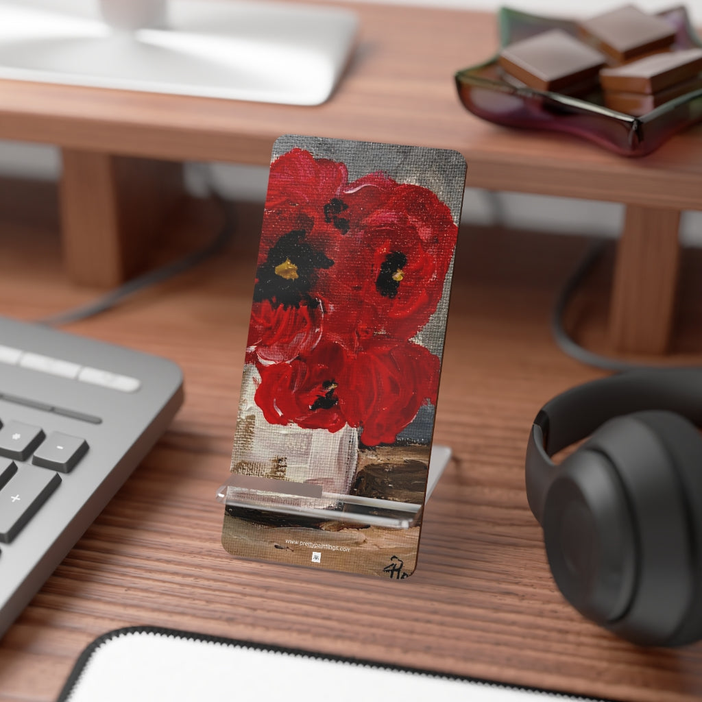 Red Poppies in a White Vase Phone Stand